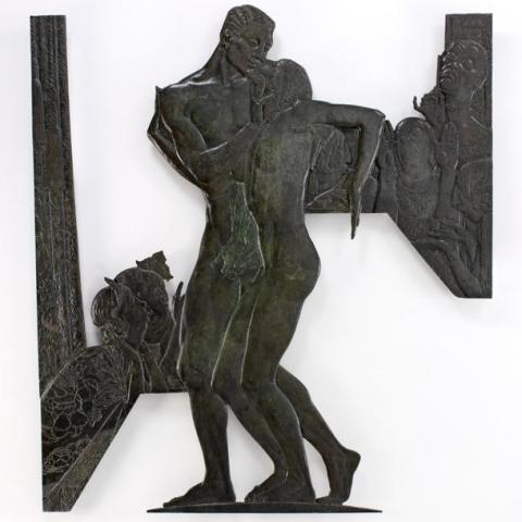 Bronze 'Scandal' relief, by Charles Sargeant Jagger