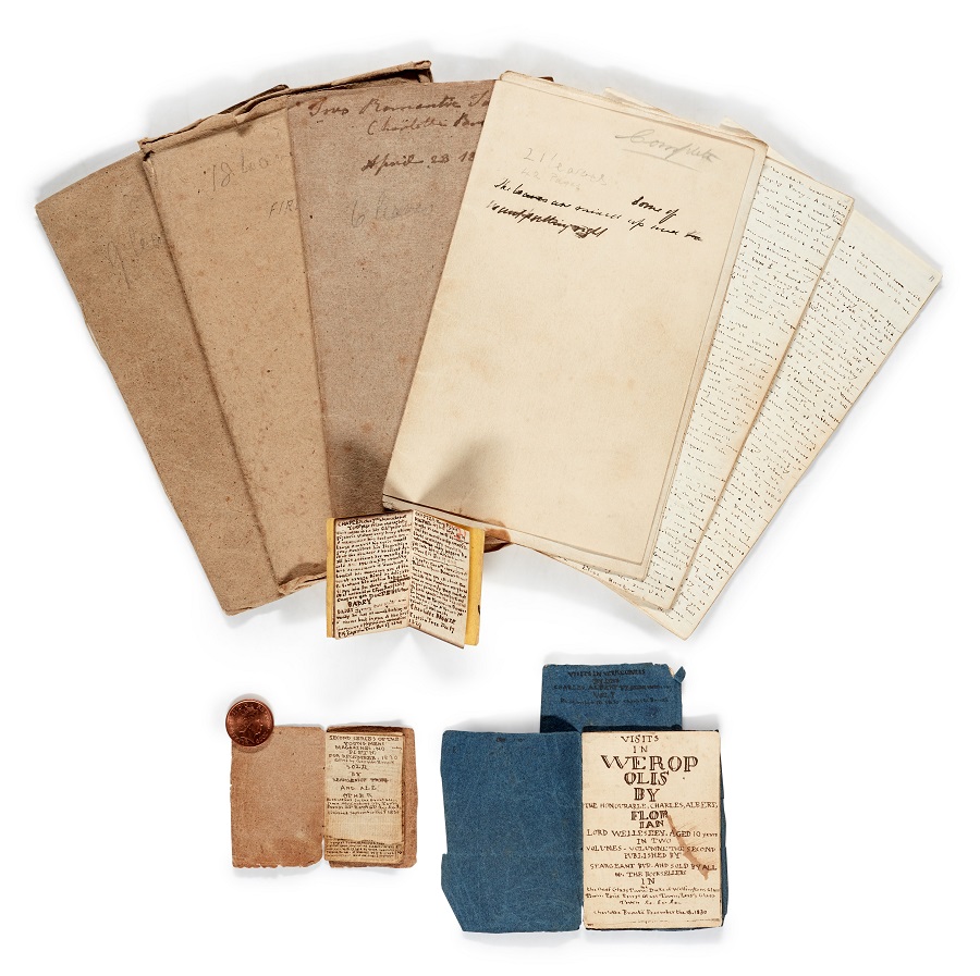 Several manuscripts arranged for a photo
