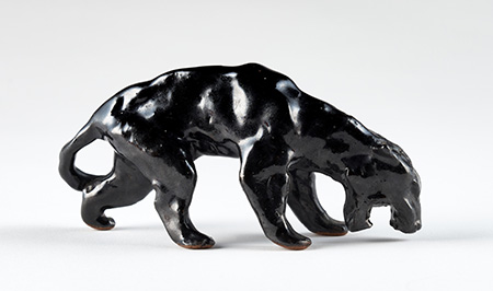 Black jaguar sculpture