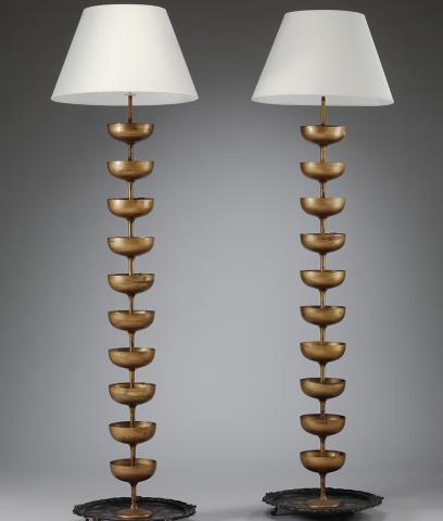 Champagne Standard Lamps designed by Salvador Dalí and Edward James