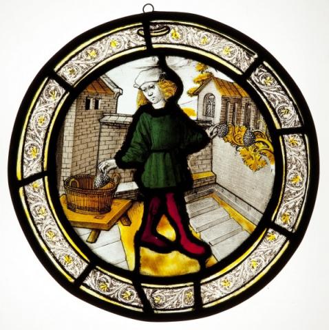 Roundel depicting the Labour of the Month for September