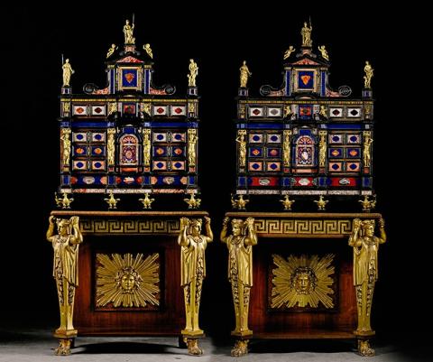 Roman 'pietre dure' cabinets