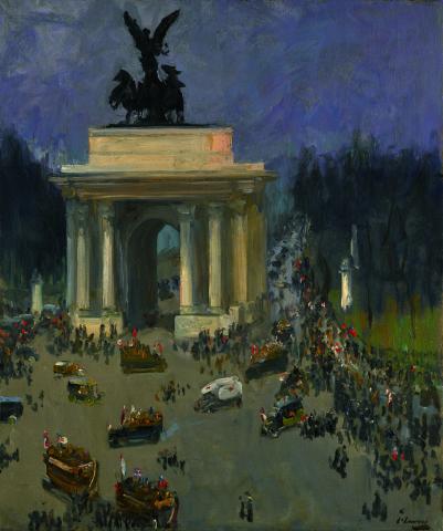 Sir John Lavery Armistice day November 11 1918 Grosvenor Place, London