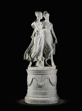 Lorenzo Bartolini’s marble sculpture The Campbell Sisters Dancing a Waltz
