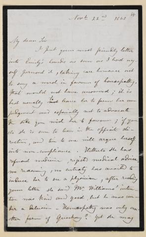 Letter from Charlotte Brontë to Ellen Nussey