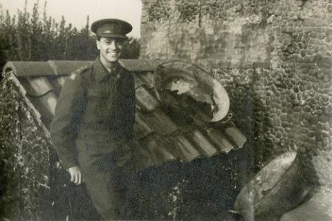 Oliver Messel during the Second World War when he designed camouflage schemes