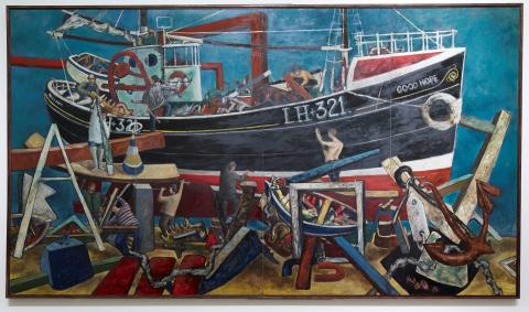 The Boat Builders’ by John Bellany (1942-2013)