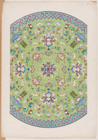 One of the designs by Owen Jones, based on a painted ceramic dish One of the designs by Owen Jones, based on a painted ceramic dish