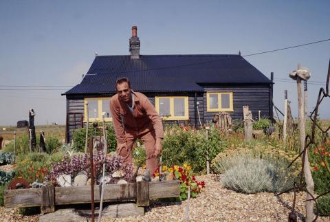 Derek Jarman at Prospect Cottage. Photo: © Howard Sooley