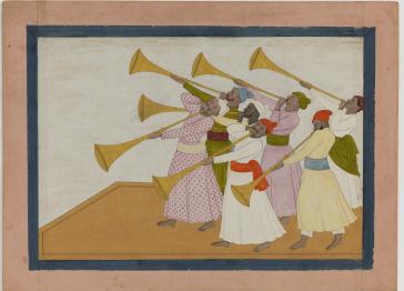 Nainsukh - The Trumpeters painting